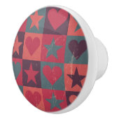 Draait en sterren roze keramische knop (Rechts)