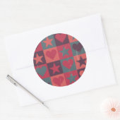 Draait en sterren roze ronde sticker (Envelop)