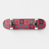 Draait en sterren roze skateboard (Horizontaal)