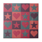 Draait en sterren roze tegeltje (Voorkant)