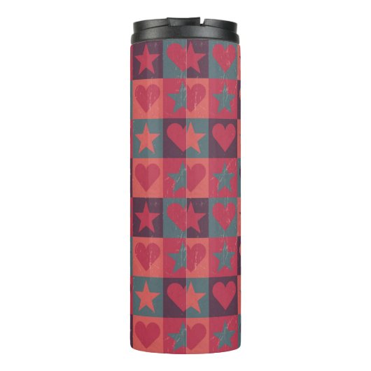 Draait en sterren roze thermosbeker (Achterkant)