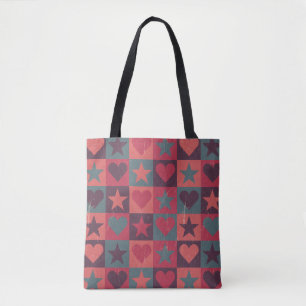 Draait en sterren roze tote bag