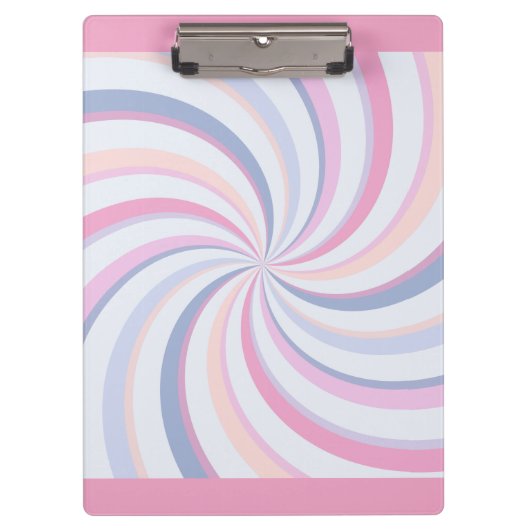 Draait Roze Blauw Perzik Klembord (Voorkant)