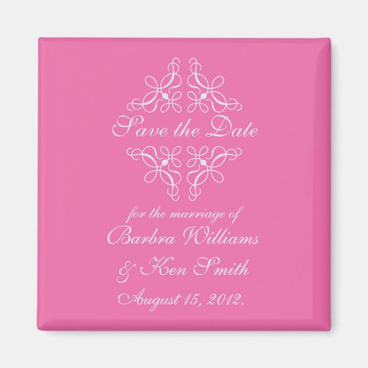 Draait sparen de Datum Magnet in Snoep roze (Voorkant)