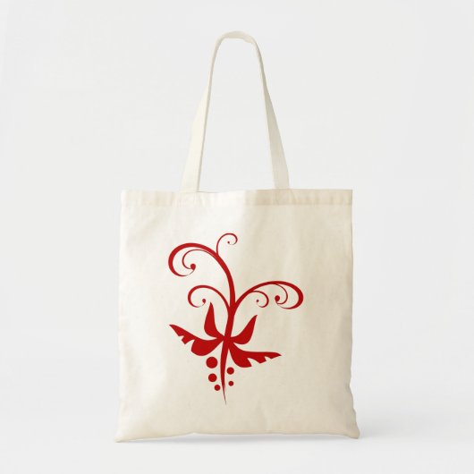 Draait Twirls Floral Vine Red Tote Bag (Voorkant)
