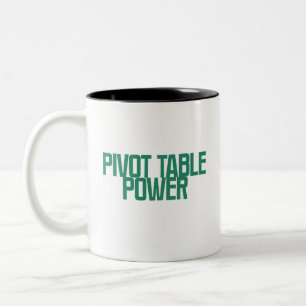Draaitabel Power Excel Gegevensanalyse Ontwerp Tweekleurige Koffiemok