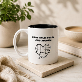 Draaitabellen Mijn Liefdestaal Data Passie Ontwerp Tweekleurige Koffiemok