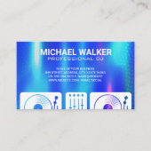 Draaitafels | DJ | Muziek | Blauw Metallic Abstrac Visitekaartje (Voorkant)