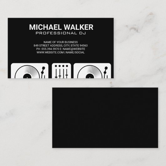 Draaitafels | DJ Visitekaartje (Voorkant / Achterkant)