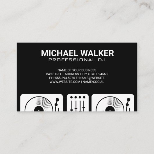 Draaitafels | DJ Visitekaartje (Voorkant)
