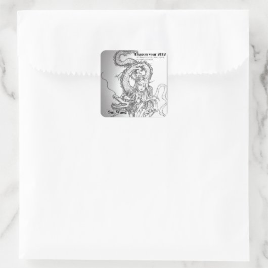 Draak2012 Vierkante Sticker (Tas)