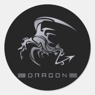 DRAAK6 RONDE STICKER