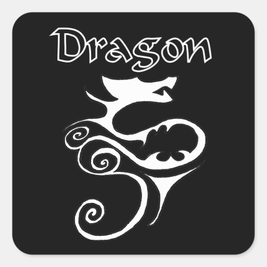 Draak 02 vierkante sticker (Voorkant)