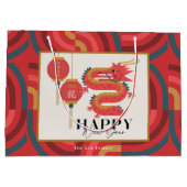 Draak 2024 Rood Chinees Nieuwjaarsfeest Groot Cadeauzakje (Achterkant)