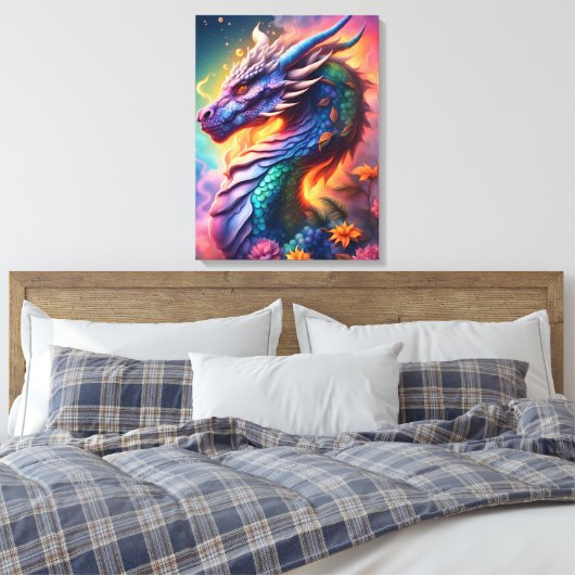Draak 45,7 cm x 61 cm canvas afdruk (Insitu (Slaapkamer))