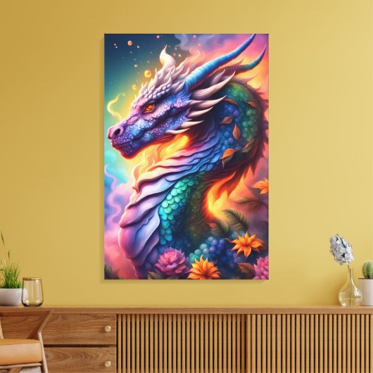 Draak 61 cm x 91,4 cm canvas afdruk (Insitu (Woonkamer))