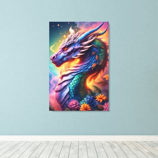 Draak 61 cm x 91,4 cm canvas afdruk (Insitu (Houten vloer))