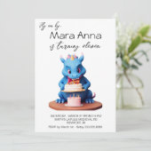 *~* Draak. AP88 Baby Cake Foto Verjaardagsfeest Kaart (Staand voorkant)