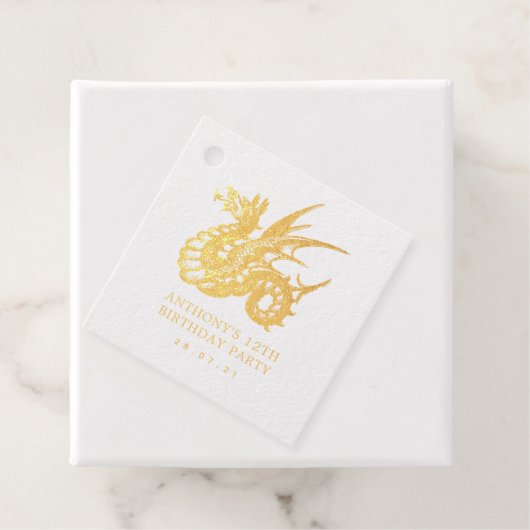  draak bedankjes labels (Met doos)