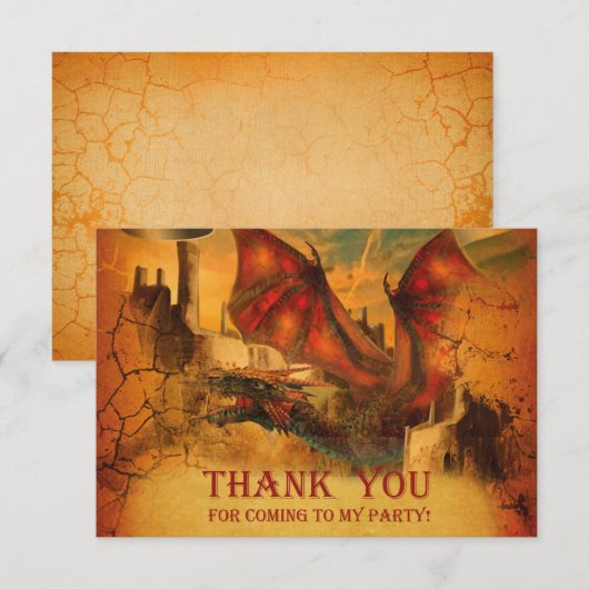 Draak bedankkaart (Voorkant / Achterkant)