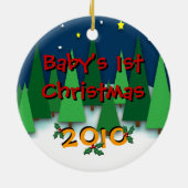 Draak bedekken: Eerste Kerstmis baby Keramisch Ornament (Achterkant)