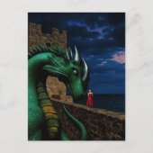 Draak bij het Kasteel Briefkaart (Voorkant)