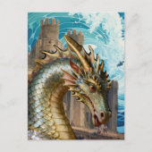 Draak bij het Kasteel Briefkaart (Voorkant)