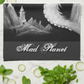 Draak bij nachtschilderen theedoek (Gevouwen)