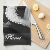 Draak bij nachtschilderen theedoek (Quarter Fold)