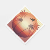 Draak boven tropisch eiland bij zonsondergang servet (Hoek)