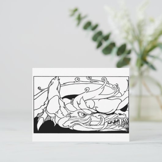 draak briefkaart (Staand voorkant)