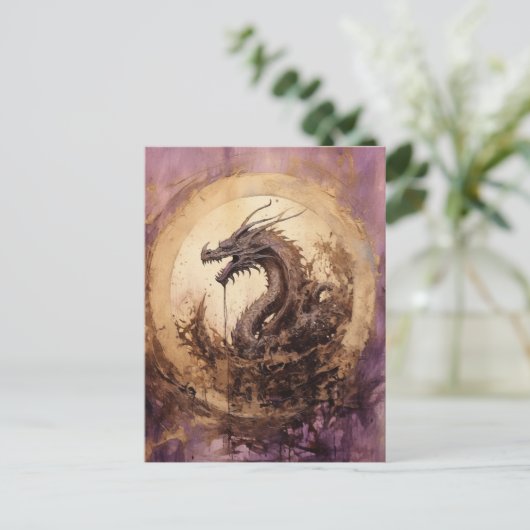 draak briefkaart (Staand voorkant)