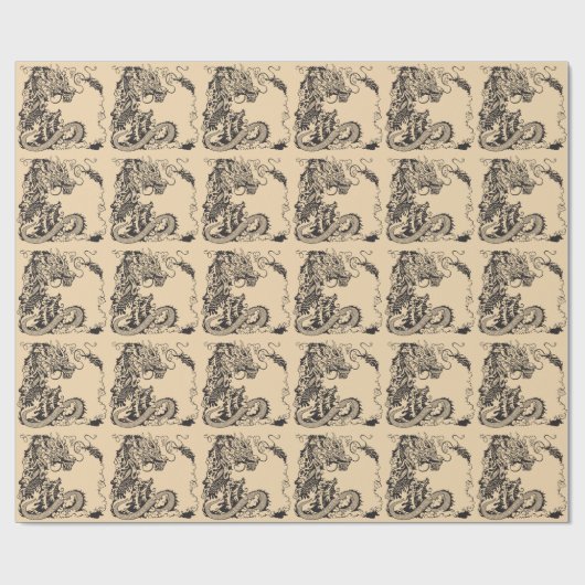 draak cadeaupapier (Vlak)