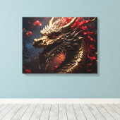 Draak Canvas Afdruk (Insitu (Houten vloer))