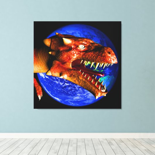 Draak Canvas Afdruk (Insitu (Houten vloer))