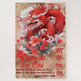 Draak Chinees Nieuwjaar 2024 Gong Xi Fa Cai-Lunar Legpuzzel
