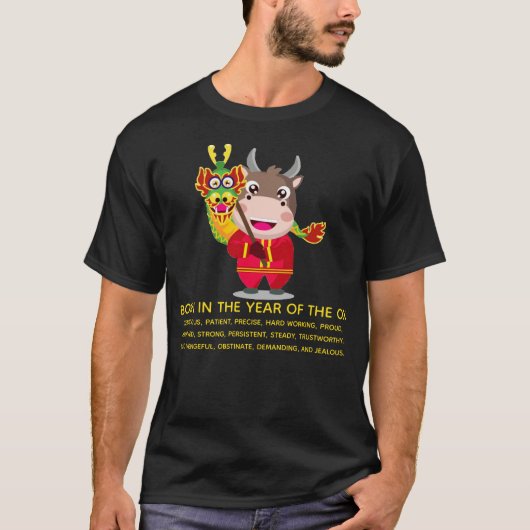 Draak Chinees Nieuwjaar van de Ox Traits T-shirt (Voorkant)