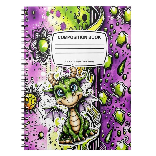 draak compositieboek notitieboek (Voorkant)