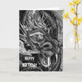 Draak de "Gelukkige van de de groetenkaart van de Kaart (Gele Bloem)