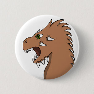 Draak die het vuur voorbereidt ronde button 5,7 cm