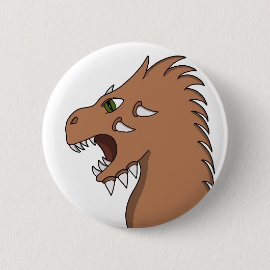 Draak die het vuur voorbereidt ronde button 5,7 cm (Voorkant)