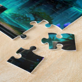 Draak die kasteel beschermt legpuzzel (Zijkant)
