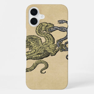 Draak die slang bevecht iPhone 16 plus hoesje