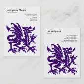 Draak - Diep Paars op wit Visitekaartje (Voorkant / Achterkant)