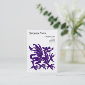 Draak - Diep Paars op wit Visitekaartje (Staand voorkant)