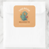 Draak Dit behoort tot de boekborden Vierkante Sticker (Tas)