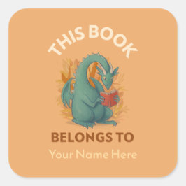 Draak Dit behoort tot de boekborden Vierkante Sticker