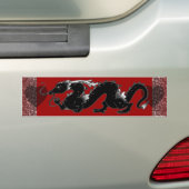 Draak Draak Zwart en Wit Bumpersticker (Op auto)