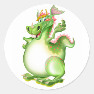 Draak, Drachen, Dragão, Dragon, Ronde Sticker