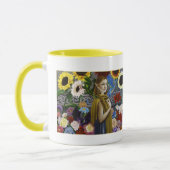 Draak Elf Meisje Betoverde Bloementuin Fantasie Mok (Links)